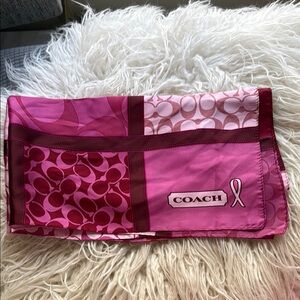 Coach Pink silk scarf bandana